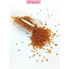 Dökme Cam Kum Boncuk (11/0) 2 mm - 20 Gram -  Koyu Bal Rengi - BNC035