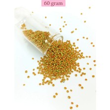 Dökme Cam Kum Boncuk (11/0) 2 mm - 60 Gram -  Sarı Turuncu - BNC066