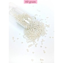 Dökme Cam Kum Boncuk (11/0) 2 mm - 60 Gram -  Parlak Beyaz - BNC065