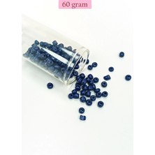 Dökme Cam Kum Boncuk Büyük Boy (6/0) 4 mm - 60 Gram - Lacivert - BNC134