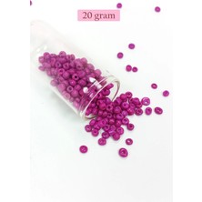 Dökme Cam Kum Boncuk Büyük Boy (6/0) 4 mm - 20 Gram - Eflatun - BNC102