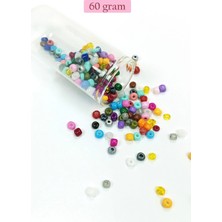 Dökme Cam Kum Boncuk Büyük Boy (6/0) 4 mm - 60 Gram - Karışık Renkli - BNC132