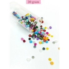 Dökme Cam Kum Boncuk Büyük Boy (6/0) 4 mm - 20 Gram - Karışık Renkli - BNC096