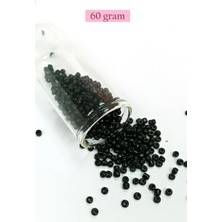 Dökme Cam Kum Boncuk (8/0) 3 mm - 60 Gram - Parlak Siyah - BNC211