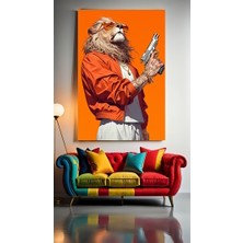 Özkacar Group Gangsta Aslan I Ev Duvar Salon Güzellik Salonu Ofis Dükkan Dekarasyon Kanvas Tablo