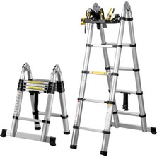 Alüminyum Çift Yönlü Teleskopik Merdiven | 6+6 Basamak - 3.8 Metre