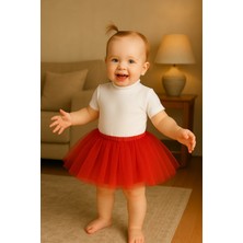 Kırmızı Kız Bebek Prenses Doğum Günü Tütü Etek