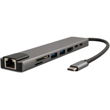 Type-C 8ın1 Hdmı Çok Fonksiyonlu USB 3.0 Dock Station (Macbook - Pc - Playstation - Xbo