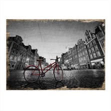 Bedeko Kırmızı Bisiklet Mdf Tablo 25 cm x 35 cm