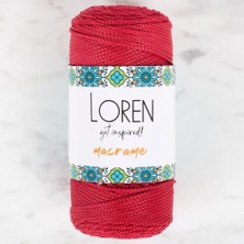 Loren Macrame Koyu Kırmızı El Örgü İpi - RM 0105 - 34345