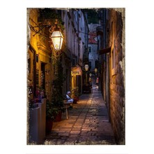 Bedeko Ahşap Tablo Eski Dar Sokak