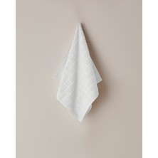 Chequer Pamuk Yüz Havlusu 50X80 cm Beyaz