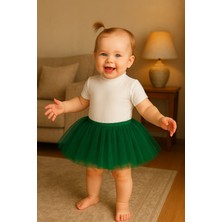 Zümrüt Yeşil Kız Bebek Prenses Doğum Günü Tütü Etek