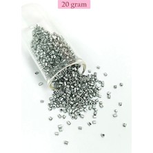 Kesme Cam Boncuk 2mm - 20 Gram - Mat Gümüş -BNC333