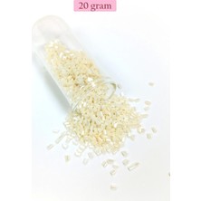 Kesme Cam Boncuk 2mm - 20 Gram - Krem -BNC336