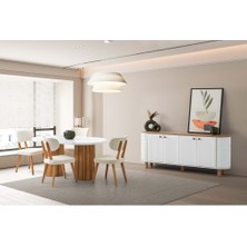 Yuvaset Home Mobilgen Beyaz Picasso Yemek Odası Takımı