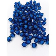 Küp Boncuk Içten Boncuklu Bileklik Çanta Boncuğu 10 mm 50 gr Koyu Mavi - BNC453