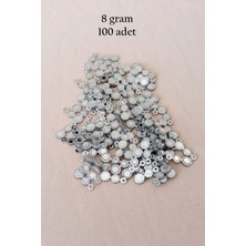 Oya Abiye Bileklik Kolye Pleksi Metalik Plastik Pul Gümüş Renk 8 Gram 100 Adet - BNC500