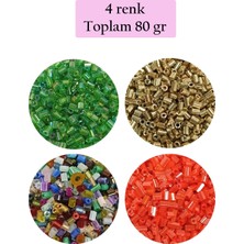 Kesme Cam Boncuk 2mm - 4 Renk - Toplam 80 Gram - BNC436