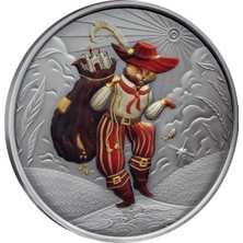 Rimagold Rimagold Çizmeli Kedi Gümüş Sikke Coin