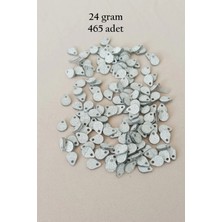 Oya Abiye Bileklik Kolye Pleksi Metalik Plastik Pul Gümüş Renk 24 Gram 465 Adet - BNC569