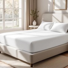 Soho 200 Tc Pamuk Perkal King Size Lastikli Çarşaf Beyaz
