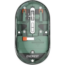 SM-BT29 Glassy Yeşil Transparan Şeffaf 2in1 Bluetooth ve 2.4ghz Kablosuz Mouse