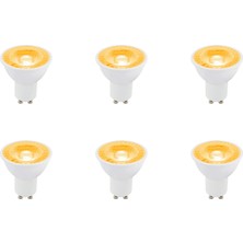 ZMR-121/B.AA 6’lı 7W GU10 LED Çanak Ampul Seti Amber Renk Mercekli 540LM Yüksek Verimli Aydınlatma