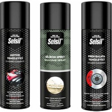 Selsil Motor Temizleme Spreyi 500 Ml, Silikon Sprey 500 Ml, Fren Balata Temizleme Spreyi 500 ml
