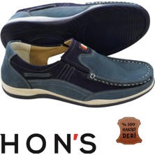 Erkek Ayakkabı Lacivert Casual Günlük Hakiki Nubuk Deri, Ortopedik, Klasik Bağcıksız Ayakkabı