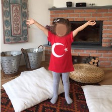 Türk Bayrağı Çocuk Tişört 5-12 Yaş Arası Türk Bayraklı 23 Nisan 19 Mayıs 29 Ekim 10 Kasım Tişörtü