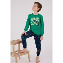 Rolypoly Erkek Çocuk Uzun Kol Pijama Takım Orman Yeşili