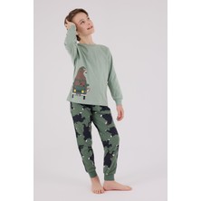 Rolypoly Erkek Çocuk Yeşil Pijama Takımı