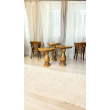 Simillo Home & Living Ahşap Mantar Sehpa Seti 3’lü – Tütün Renk Dekoratif Fiskos Zigon Sehpa