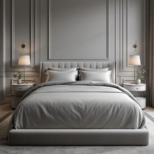 Soho 200 Tc Pamuk Perkal King Size Nevresim Gri