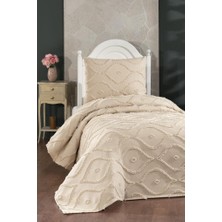 Çeyiz Diyarı Pirot 2 Parça Tek Kişilik Pike Takımı Bej