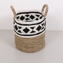 Mylamp Hierapolis Muz Lif El Yapımı Yuvarlak Küçük Sepet 31X32X40 cm