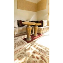 Simillo Home & Living Tütün Renk Ahşap Yan Sehpa 2’li Set – Doğal Masif Zigon ve Fiskos