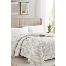 Sakura Elyaf Dolgulu Çift Taraflı Çift Kişilik 200X220 cm Kırlentsiz Tek Pike Krem