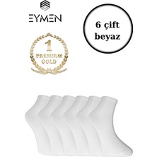 Eymen Socks 6'lı Paket Unisex Kolej & Tenis Çorabı Düz Renk Kısa Beyaz | Pamuklu (Kadın & Erkek)