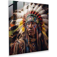 Popcas Kırmızı Hint Cam Tablo - Gerçekçi Fotoğraf Cam Duvar Sanatı Mutlu Ruhlar