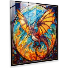 Popcas Pokemon Cam Tablo - Vitray Charizard - Pokemon Charizard Cam Tablo