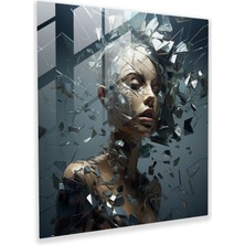 Popcas Reddedilme Yansıması: Kırık Ayna Cam Tablo - Reddedilme Cam Sanatı Duvar Dekorasyonu