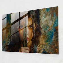 Popcas Savaşçı Prenses Cam Tablo Sanatı - Ön-Raphael Kardeşlik Ev Dekorasyonu Cam Tablo