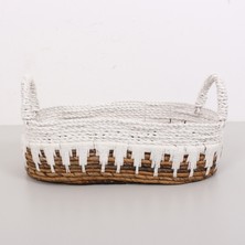 Mylamp Bodrum 40X20X20 Cm.  Doğal Abaka El Yapımı Oval Sepet