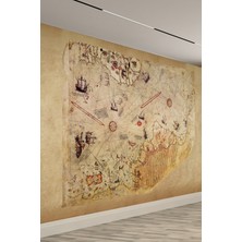Piri Reis Haritası Poster Duvar Kağıdı – Tarihi Dünya Haritası Tasarımı