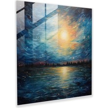 Popcas Yıldızlı Rüyalar Cam Tablo - Yıldız Haritası Duvar Dekorasyonu Modern Sanat Ev Dekorasyonu