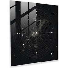 Popcas Yıldız Haritası - Minimalist Takımyıldızlar - Yıldız Haritası Cam Duvar Sanatı Ev Dekorasyonu Cam Tablo