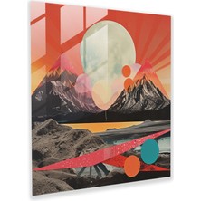 Popcas Karşıtlık Günbatımı Cam Tablo - Günbatımı Cam Duvar Sanatı Ev Dekorasyonu