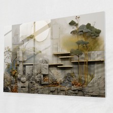 Popcas Zen Bahçesi Koleksiyon Sanatı - Zen Bahçesi Modern Sanat Ev Dekorasyonu Cam Duvar Sanatı